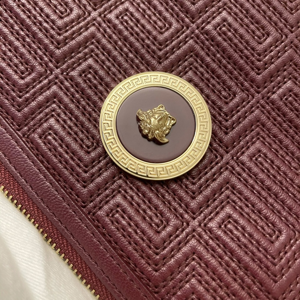Versace leather burgundy medusa crossbody bag